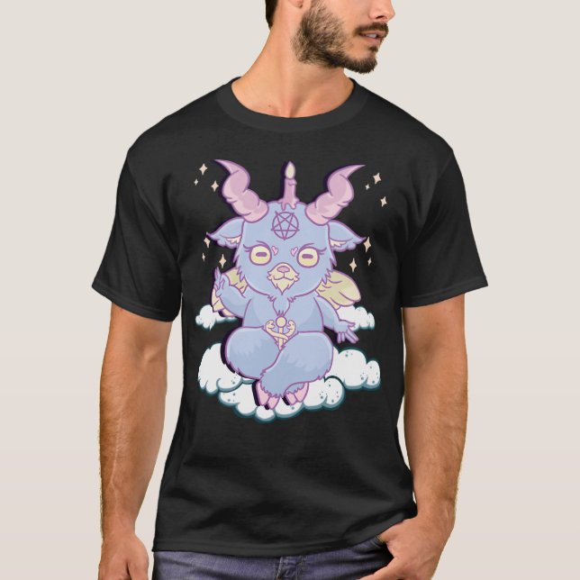 Camiseta Cute Anime Kawaii Baphomet Pastel Gótico Emo Pun (Anverso)