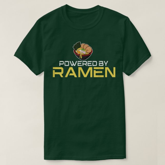 Camiseta Cute Anime powered by ramen  (Diseño del anverso)