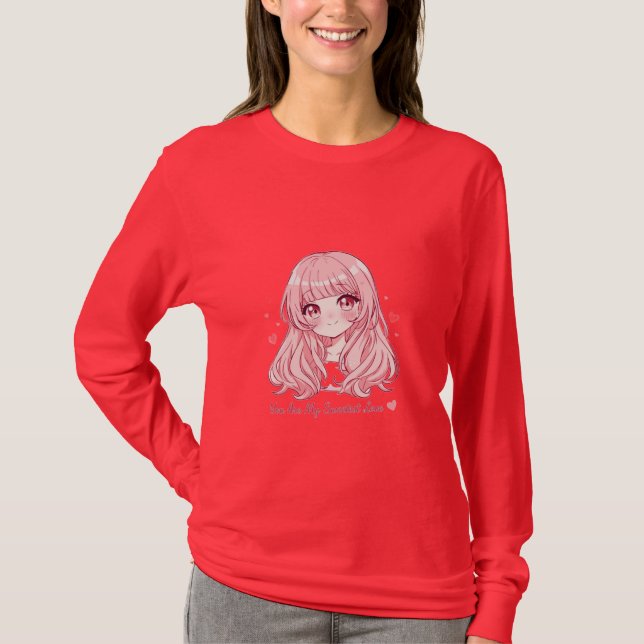Camiseta Cute Anime Valentine Sweatshirt (Anverso)