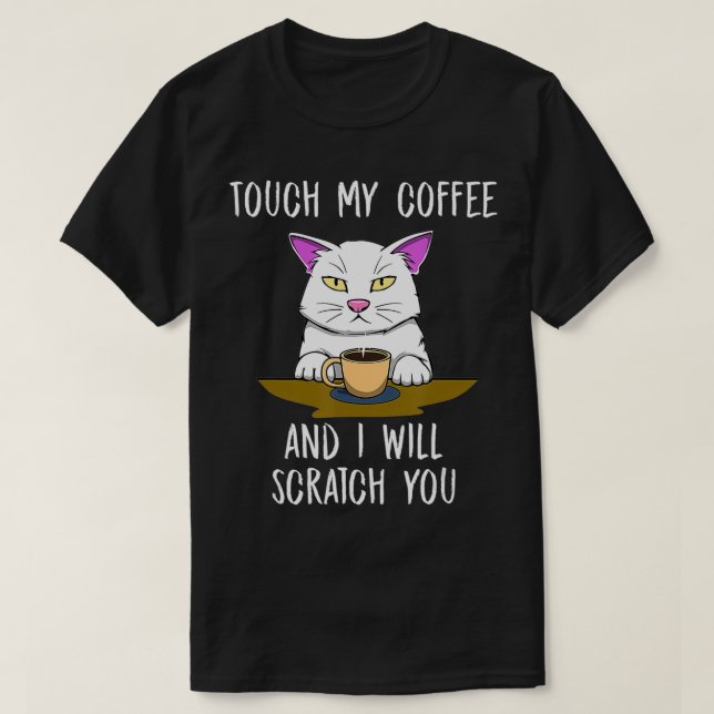 Camiseta Cute Annoyed Cat Coffee Monday Office  (Diseño del anverso)