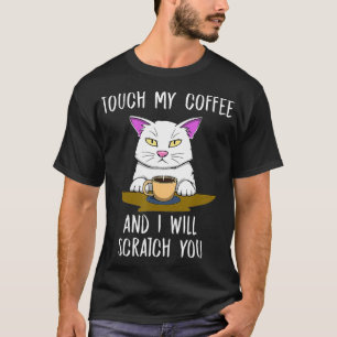 Camiseta Cute Annoyed Cat Coffee Monday Office 