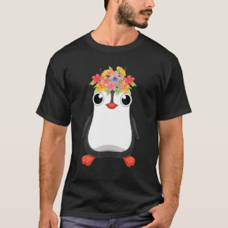 Camiseta Cute Antarctica Animal   Flowers Zoo Bird Penguin