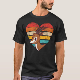 Camiseta Cute Antelopes Retro Forma Cardíaca Vintage