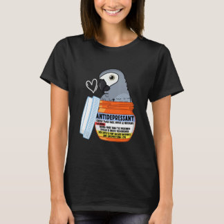 Camiseta Cute Antidepressant Parrot I African Grey