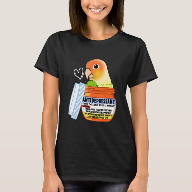 Camiseta Cute Antidepressant Parrot I Green Cheek Pineapple (Anverso)
