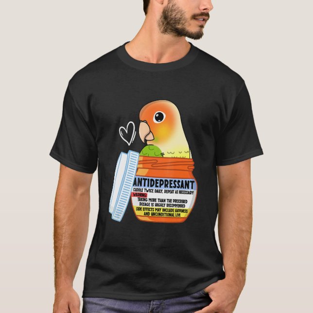 Camiseta Cute Antidepressant Parrot I Green Cheek Pineapple (Anverso)