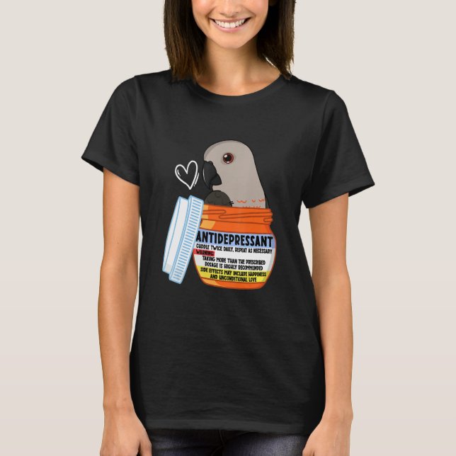 Camiseta Cute Antidepressant Parrot I Red bellied Parrot (Anverso)