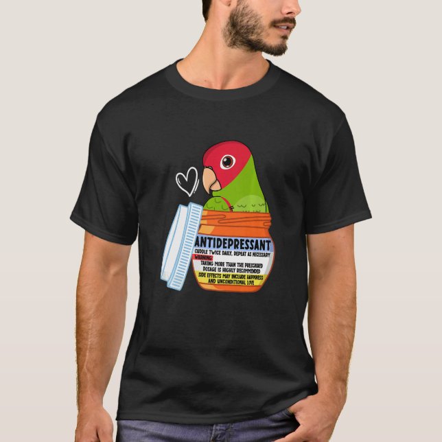 Camiseta Cute Antidepressant Parrot I Red masked Conure (Anverso)