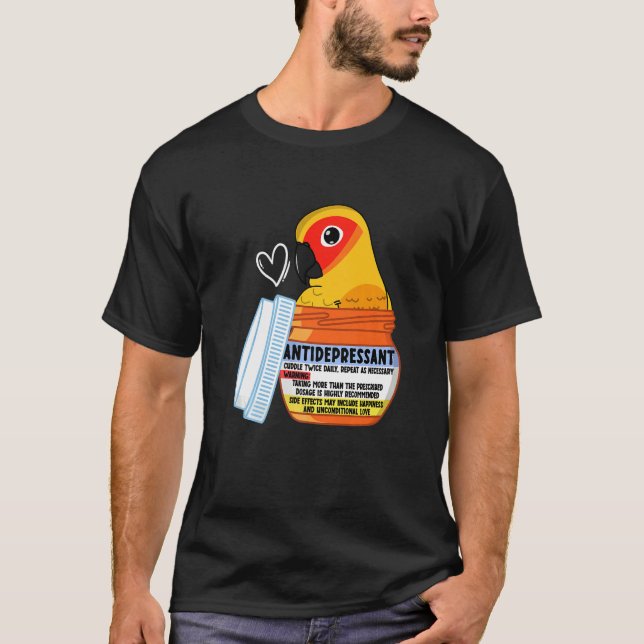 Camiseta Cute Antidepressant Parrot I Sun Conure (Anverso)