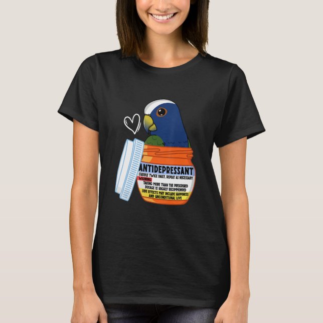Camiseta Cute Antidepressant Parrot I White capped Pionus (Anverso)