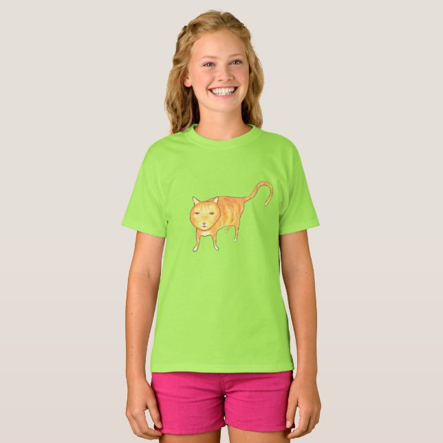 Camiseta Cute Apathetic Orange Cat (Anverso completo)