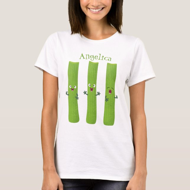 Camiseta Cute apio palitos trio verduras personalizados (Anverso)