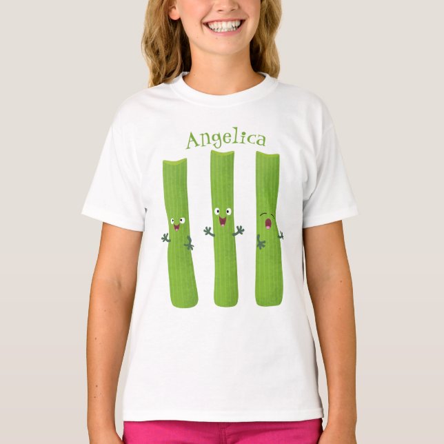 Camiseta Cute apio palitos trio verduras personalizados (Anverso)