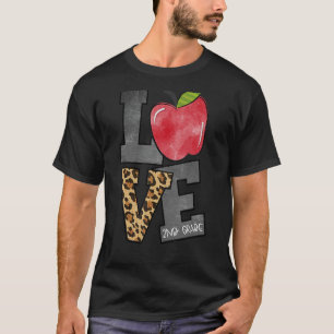 Camiseta Cute Apple Leopard Love 2º Grado Team Second Grad