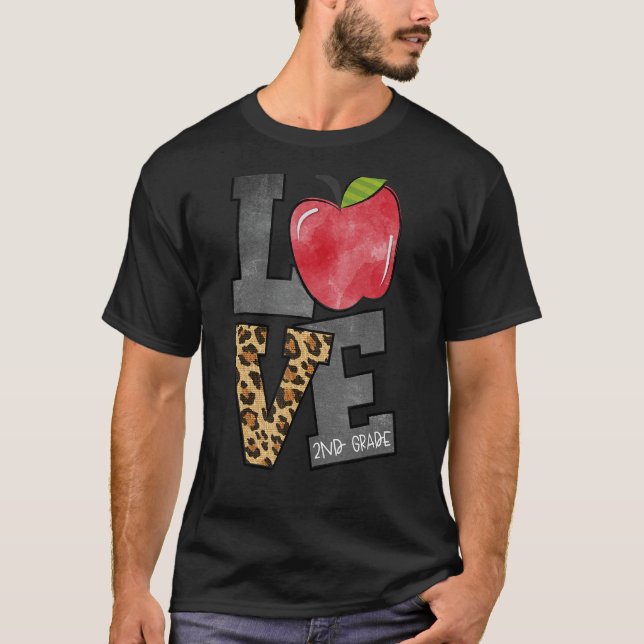 Camiseta Cute Apple Leopard Love 2º Grado Team Second Grad (Anverso)