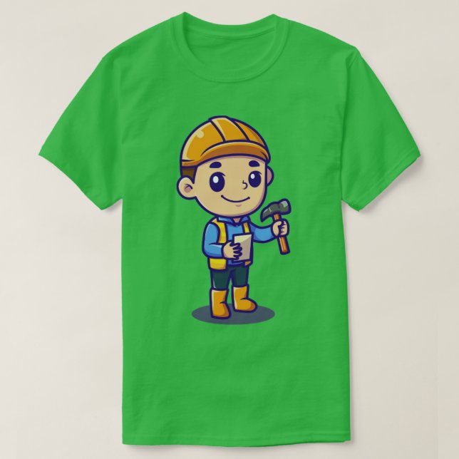 Camiseta Cute Architect Holding Hammer (Diseño del anverso)