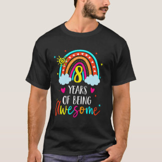 Camiseta Cute arcoiris 8 cumpleaños niños de 8 años Chicas