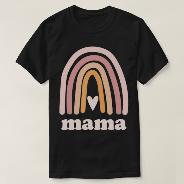 Camiseta Cute arcoiris boho Mama Minimal Pocket Heart Mothe (Diseño del anverso)