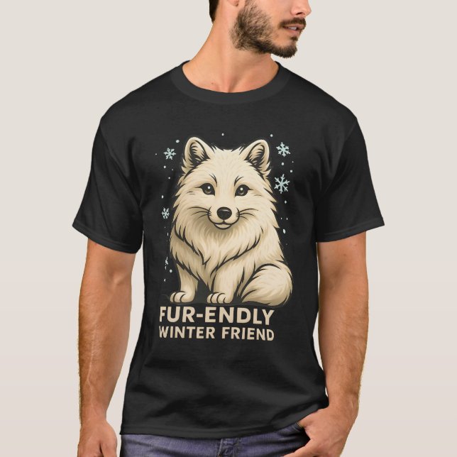 Camiseta Cute Arctic Fox – “Fur-endly Winter Friend” (Anverso)