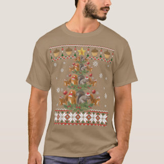 Camiseta Cute ardilla Árbol de Navidad Decoración Feo Navid