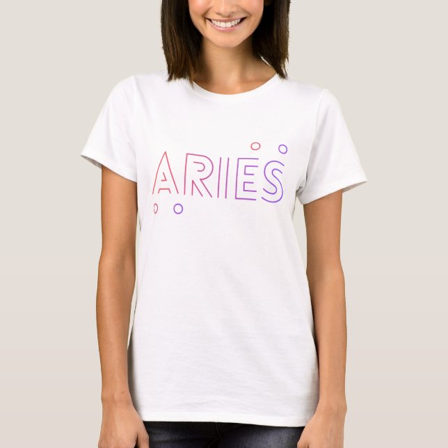 Camiseta Cute Aries Pink & Purple Bicolor Font (Anverso)