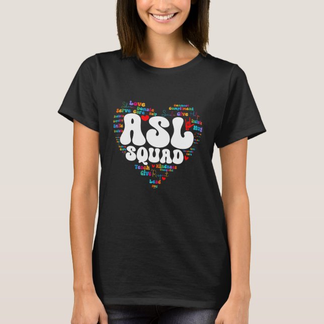 Camiseta Cute ASL SQUAD Appreciation Week back to school (Anverso)
