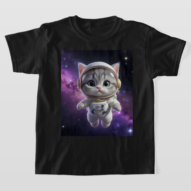 Camiseta Cute Astronaut Cat in Space - 3D Cosmic Galaxy (Distribución)