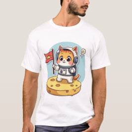 Camiseta Cute Astronaut Cat Moon Landing Kawaii Space Kitty