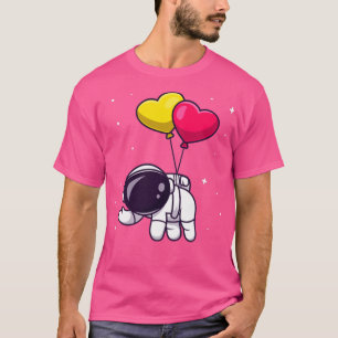 Camiseta Cute Astronaut Floating With Love Balloon Cartoon
