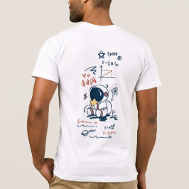 Camiseta  Cute Astronaut Space Cartoon Back Print T-Shirt