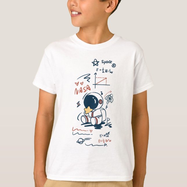 Camiseta Cute Astronaut Space Cartoon Graphic kid s T-Shirt (Anverso)
