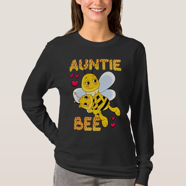 Camiseta Cute Auntie Bee Mother's Day Beekeeper Matching Fa (Anverso)