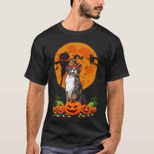 Camiseta Cute Australian Shepherd Dog Witch Pumpkin Hallowe