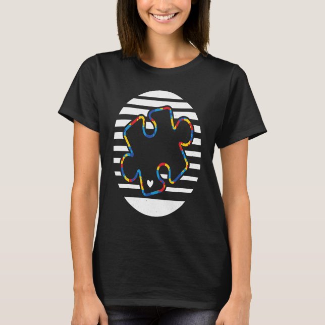 Camiseta Cute Autism Awareness Day Puzzles 70s (Anverso)