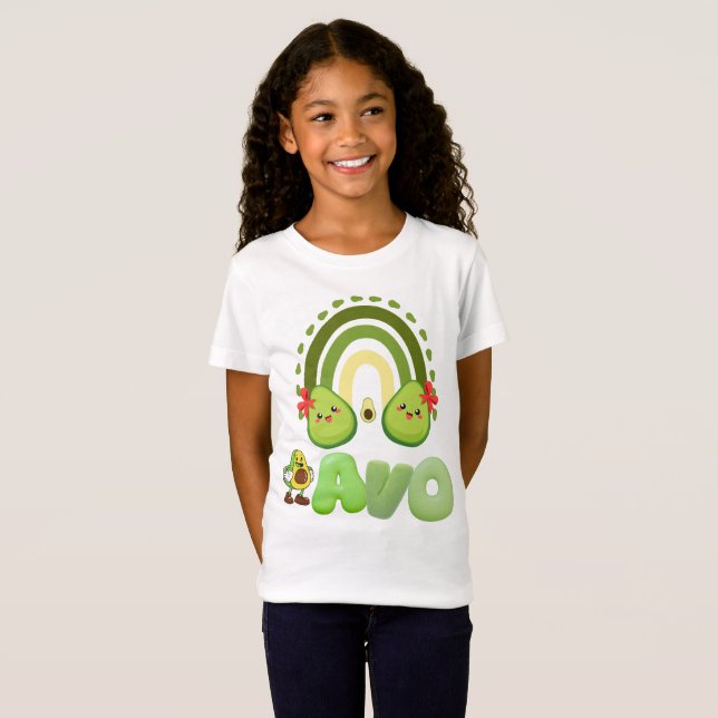 Camiseta Cute Avocado "Avo" Design – Fun & Playful  (Anverso completo)