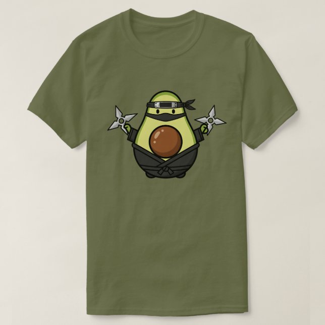 Camiseta Cute Avocado Ninja Shuriken Warrior Illustration (Diseño del anverso)