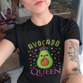 Camiseta Cute Avocado Queen with Heart Keto Girl Cooking 