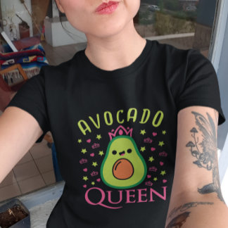 Camiseta Cute Avocado Queen with Heart Keto Girl Cooking