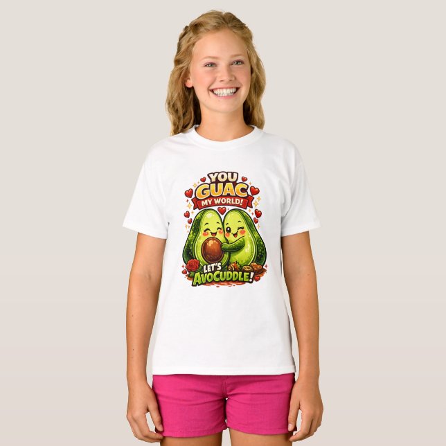 Camiseta Cute Avocado Valentine’s Love Design, kawaii Love (Anverso completo)
