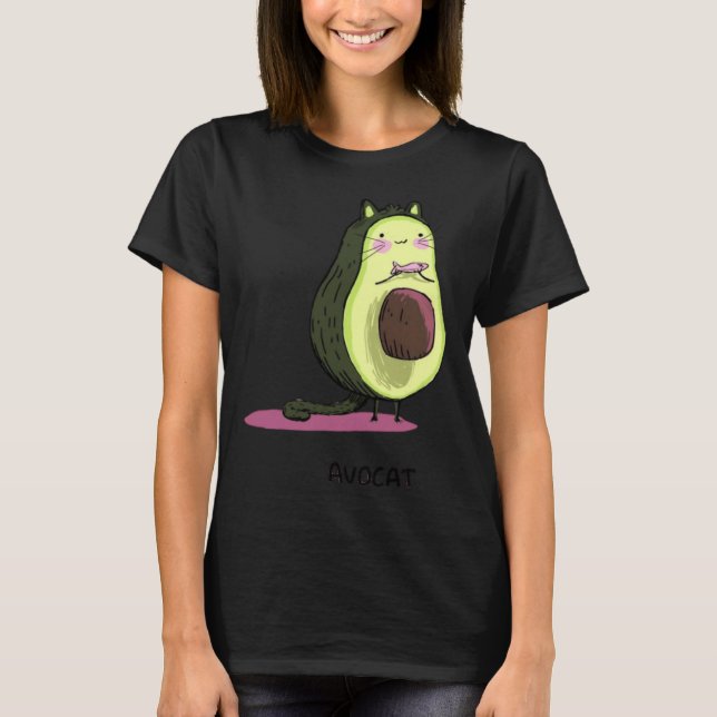 Camiseta Cute Avocat Avocado Pink Cat Kitten Pun Healthy Ve (Anverso)