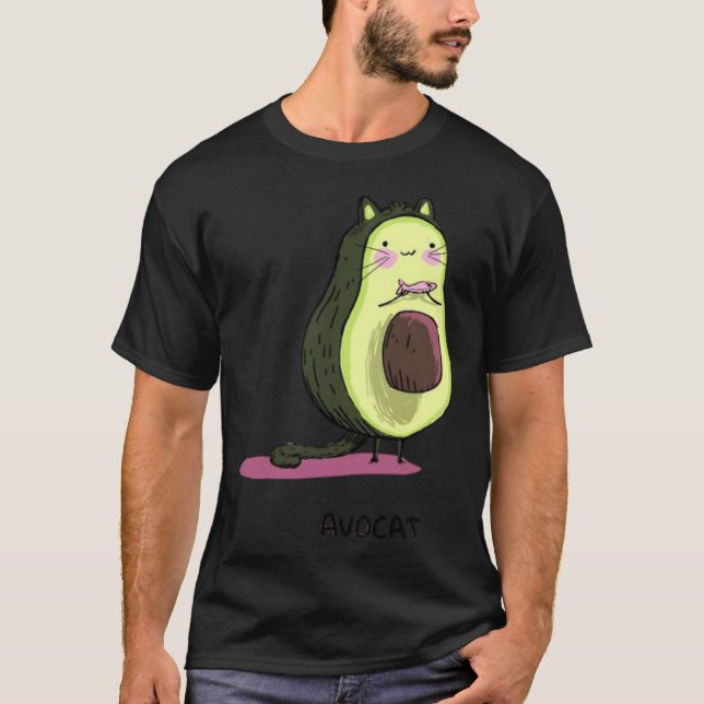 Camiseta Cute Avocat Avocado Pink Cat Kitten Pun Healthy Ve (Anverso)