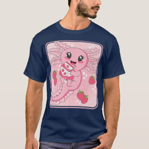 Camiseta Cute Axolotl Anime japonés de fresa rosa K
