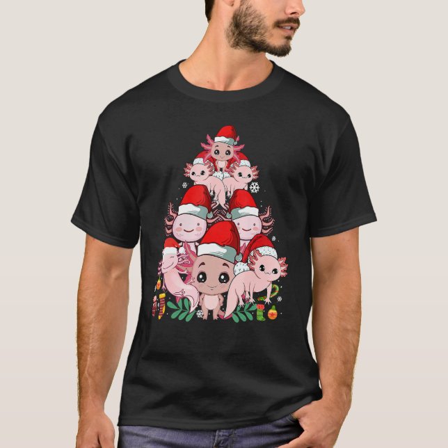 Camiseta Cute Axolotl Christmas Tree For Axolotl  Xmas Pjs (Anverso)