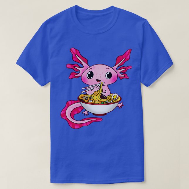 Camiseta Cute Axolotl Comiendo Rammen (Diseño del anverso)