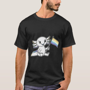 Camiseta Cute Axolotl con bandera del orgullo Genderfaun LG