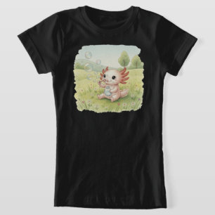 Camiseta Cute Axolotl con Burbujas de Jabón – Para Niños