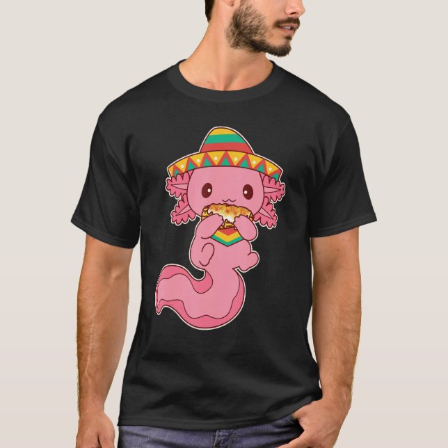 Camiseta Cute Axolotl Eating Elote Grilled Mexican Street C (Anverso)