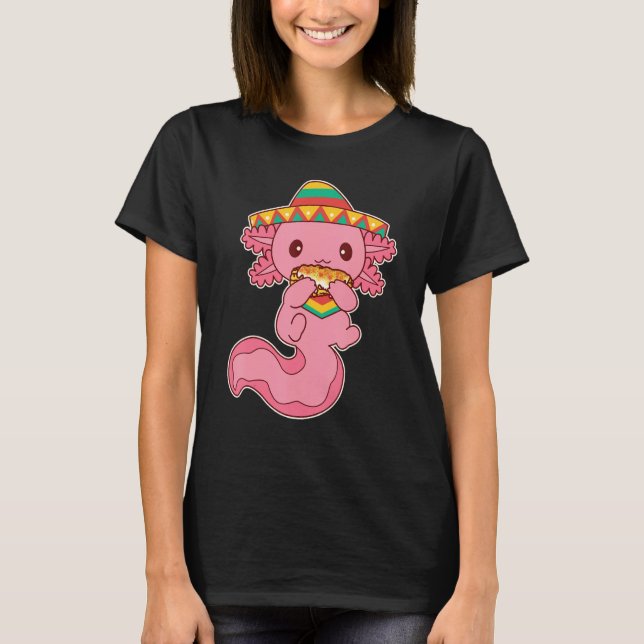 Camiseta Cute Axolotl Eating Elote Grilled Mexican Street C (Anverso)