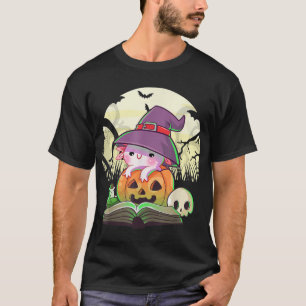 Camiseta Cute Axolotl Gótico de la calabaza pastel de Hallo