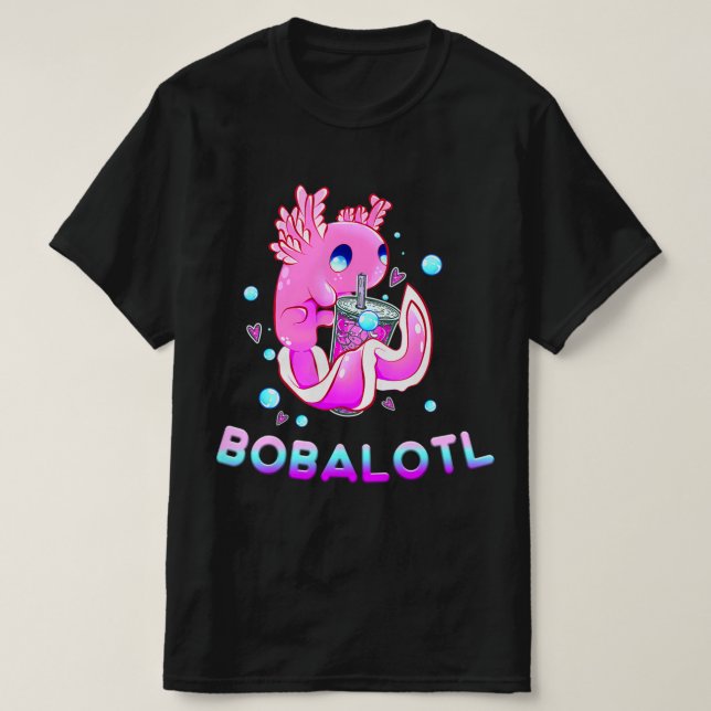 Camiseta Cute Axolotl Lover Bobalotl Boba Kawaii Anime Japa (Diseño del anverso)